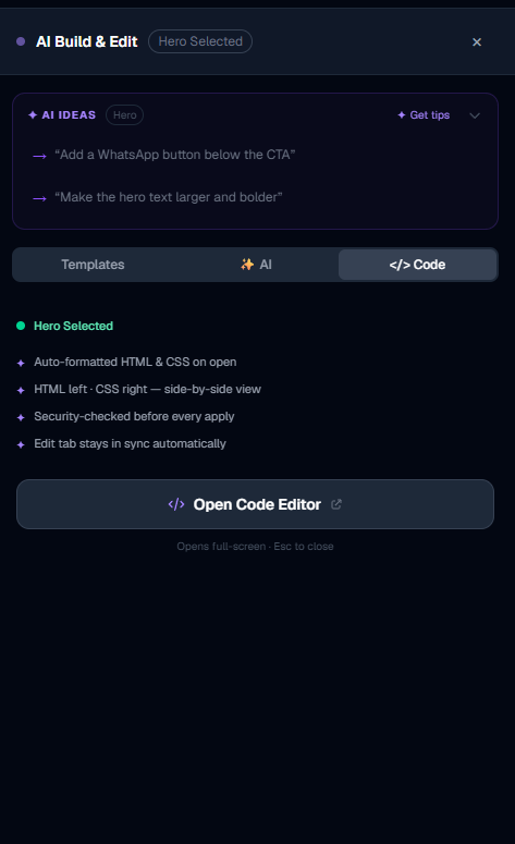 Opening the AI drawer