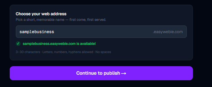 Your free subdomain